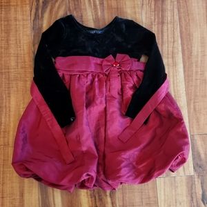 Girl's Christmas Dress black velvety and maroonish red George size 5